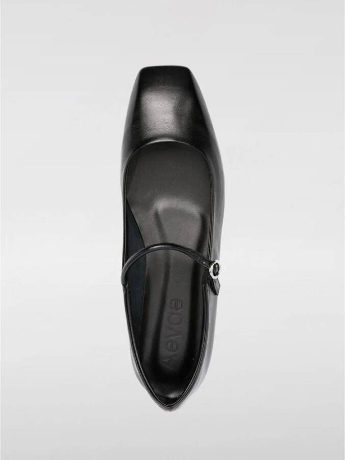 aeyde Zwarte Leren Ballerina Flats