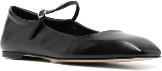 aeyde Zwarte Leren Maryjane Ballerina Schoenen Black Dames