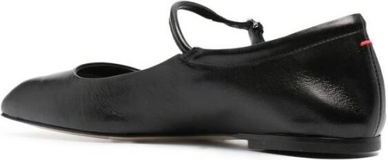 aeyde Zwarte Leren Maryjane Ballerina Schoenen Black Dames