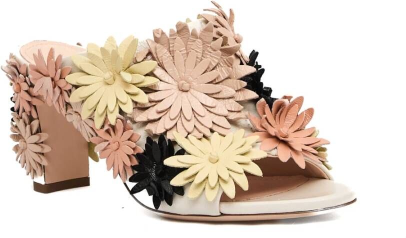 AGL Beige Bloem Sandalen voor Vrouwen