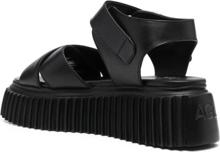 AGL Zwarte Sleehak Sandalen Black Dames