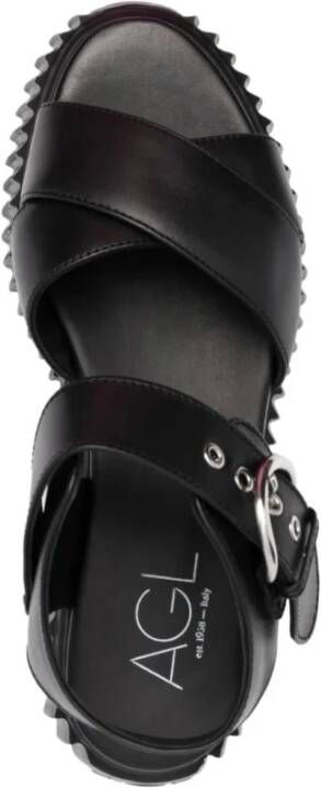 AGL Zwarte Sleehak Sandalen Black Dames