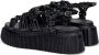 AGL Zwarte Flatform Sandalen Casual Open Sleehakken Black Dames - Thumbnail 4