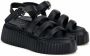 AGL Zwarte Platte Leren Sandalen Black Dames - Thumbnail 7