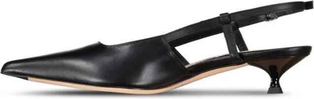 AGL Elegante Leren Sling-Back Pumps Black Dames