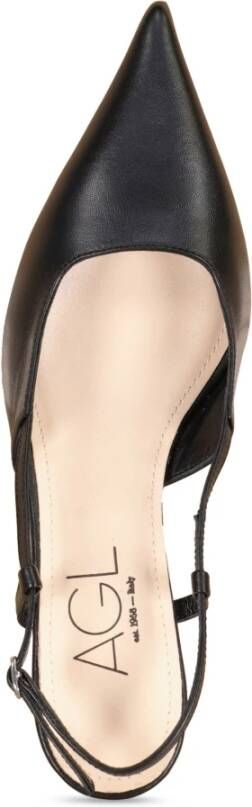 AGL Elegante Leren Sling-Back Pumps Black Dames