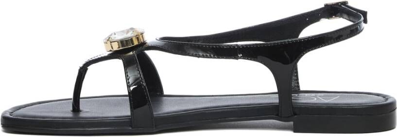 AGL Metallic Leren Sandalen met Kristal Detail