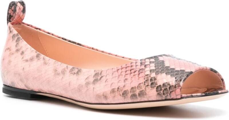 AGL Snake Effect Ballerina Schoenen Pink Dames