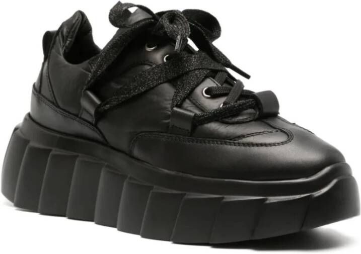 AGL Zwarte Sleehak Sneakers Sportschoenen Black Dames