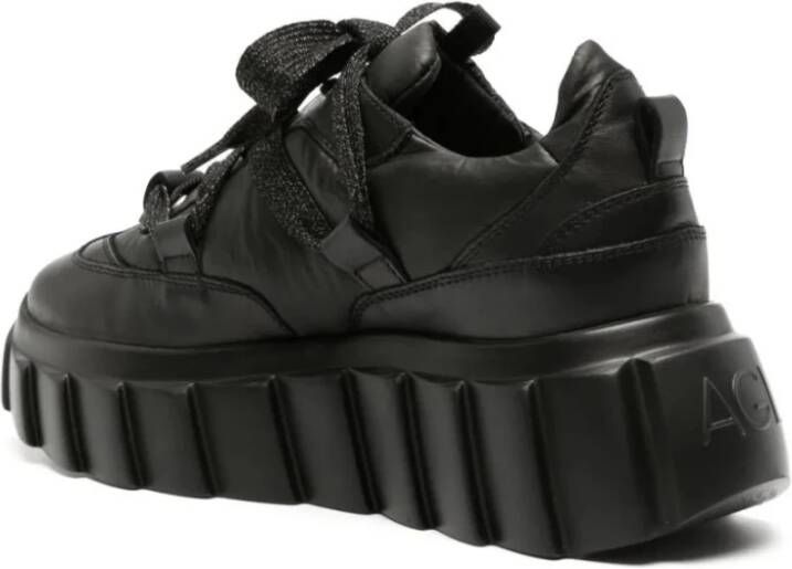 AGL Zwarte Sleehak Sneakers Sportschoenen Black Dames