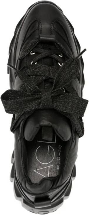 AGL Zwarte Sleehak Sneakers Sportschoenen Black Dames