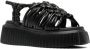 AGL Zwarte Flatform Sandalen Casual Open Sleehakken Black Dames - Thumbnail 8