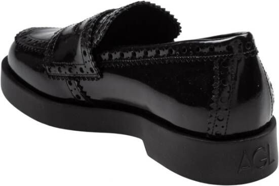 AGL Zwarte leren loafer met anatomisch voetbed