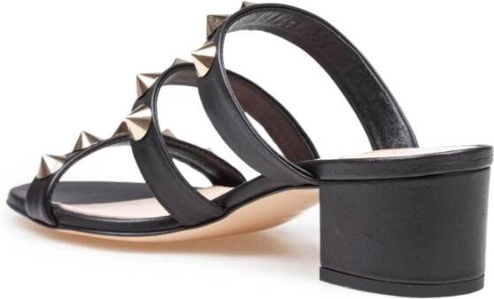 AGL Zwarte leren Spike Muiltje met studs