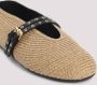 Alaïa Natuurlijke Beige Straw Ballerina's - Thumbnail 2