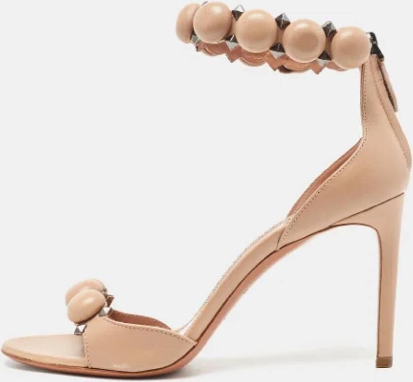 Alaïa Pre-owned Leather sandals Beige Dames