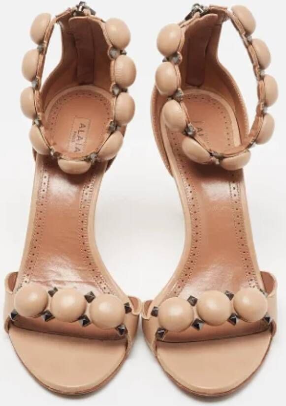 Alaïa Pre-owned Leather sandals Beige Dames