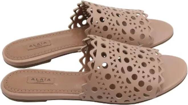 Alaïa Pre-owned Leather sandals Beige Dames