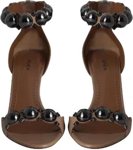 Alaïa Pre-owned Leather sandals Brown Dames