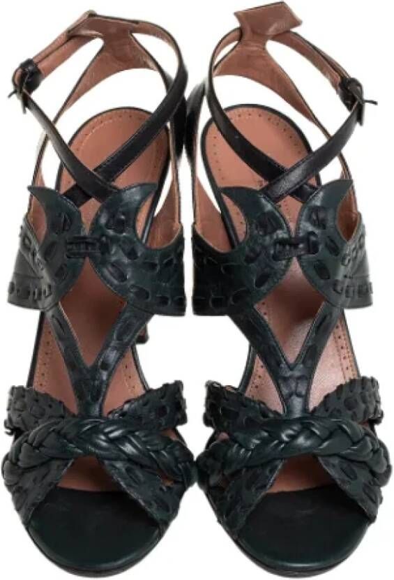Alaïa Pre-owned Leather sandals Gray Dames