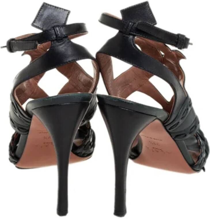 Alaïa Pre-owned Leather sandals Gray Dames