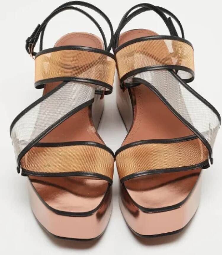 Alaïa Pre-owned Leather sandals Yellow Dames