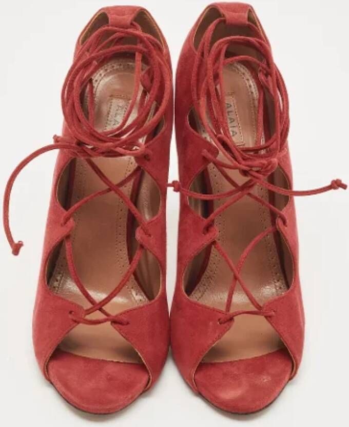 Alaïa Pre-owned Suede heels Red Dames
