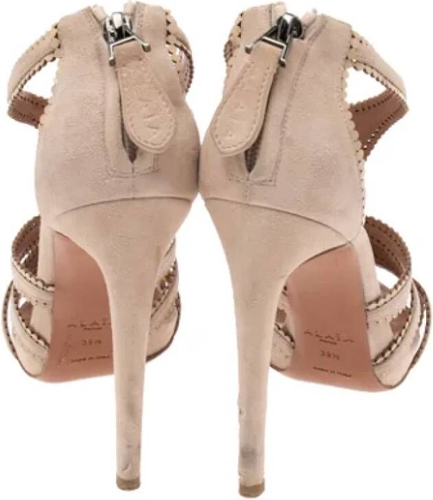 Alaïa Pre-owned Suede sandals Beige Dames