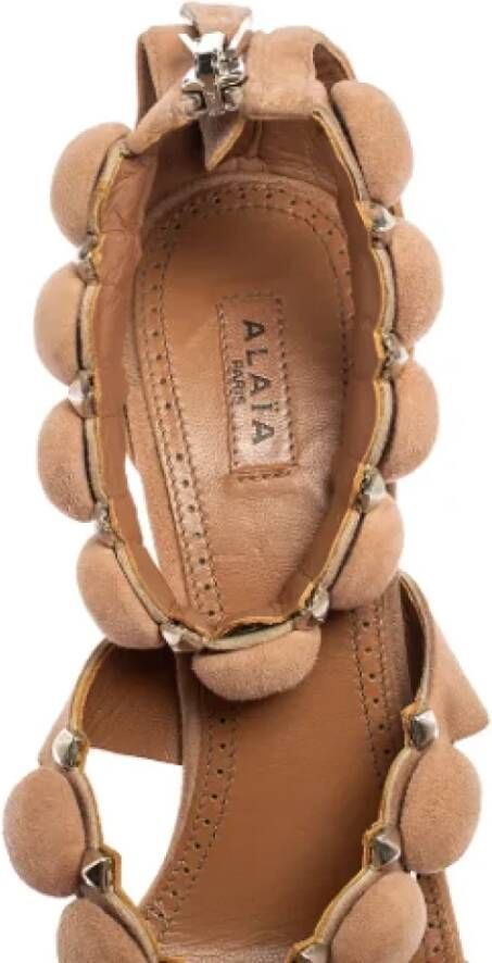 Alaïa Pre-owned Suede sandals Beige Dames