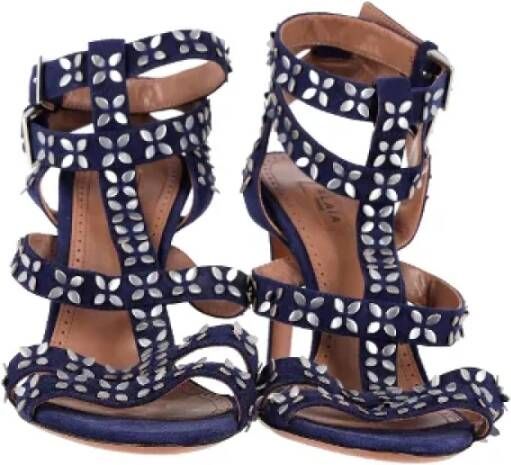 Alaïa Pre-owned Suede sandals Blue Dames
