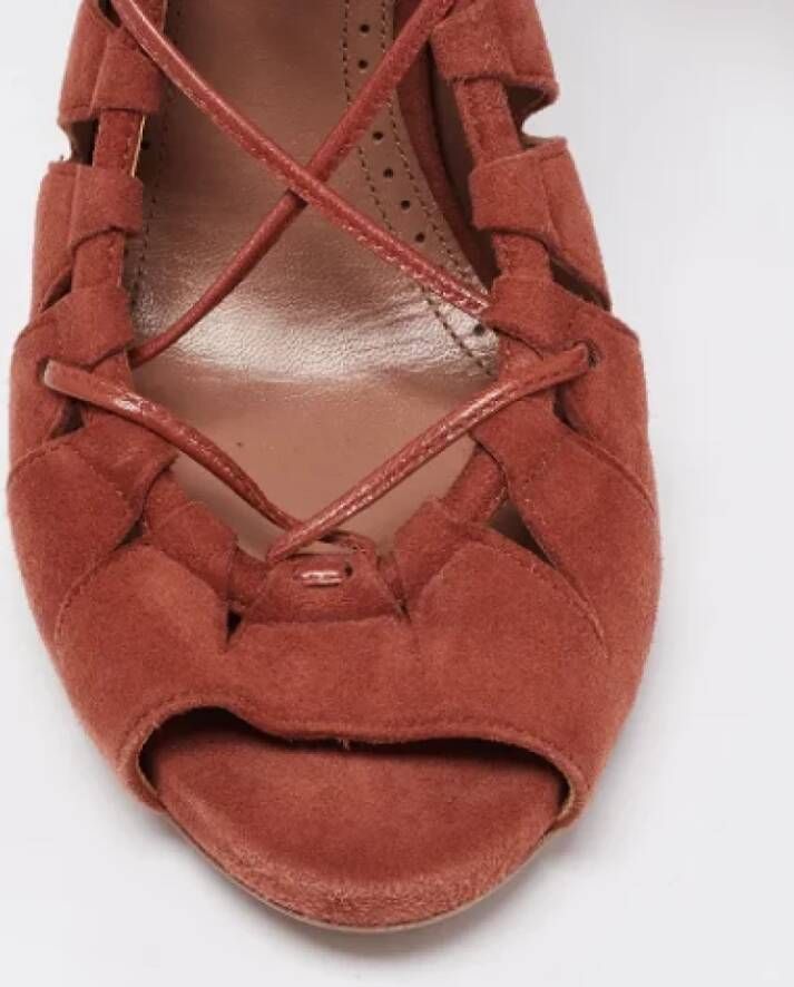 Alaïa Pre-owned Suede sandals Brown Dames