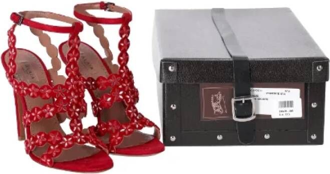 Alaïa Pre-owned Suede sandals Red Dames