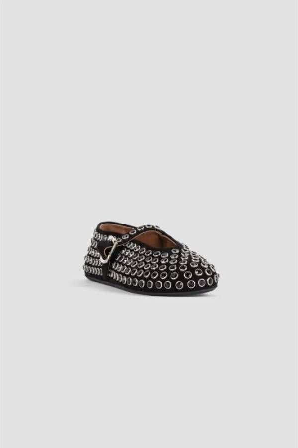Alaïa Zwarte Ballerina`s van Suède met Strasssteentjes Black Dames