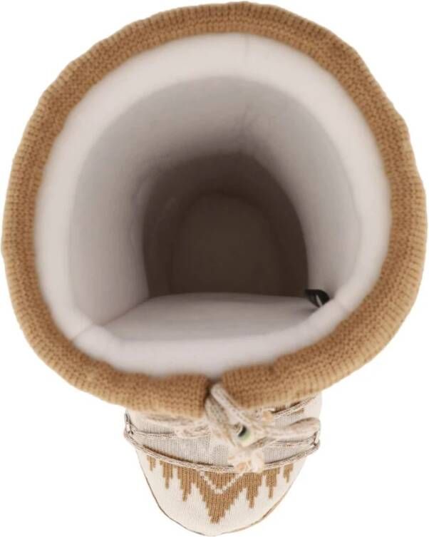 Alanui Tweekleurige suede en stoffen laarzen Beige Dames