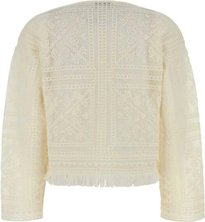 Alanui Witte Gehaakte Sweater Kiss By The Book