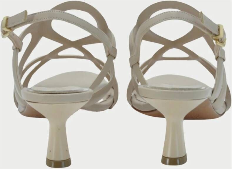 Albano Beige Leren Sandalen met Verstelbare Band