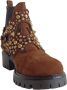 Albano Dames Camel Suède Jurk Booties Brown Dames - Thumbnail 4