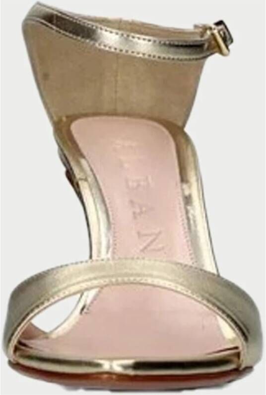 Albano Grijze leren sandalen met enkelband