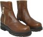 Albano Kameel Leren Jurk Booties Brown Dames - Thumbnail 2