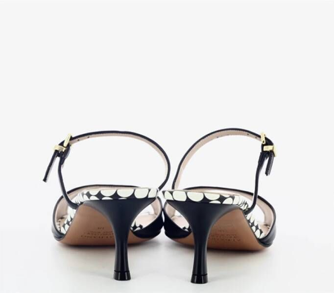 Albano Leren sandalen met stippenpatroon