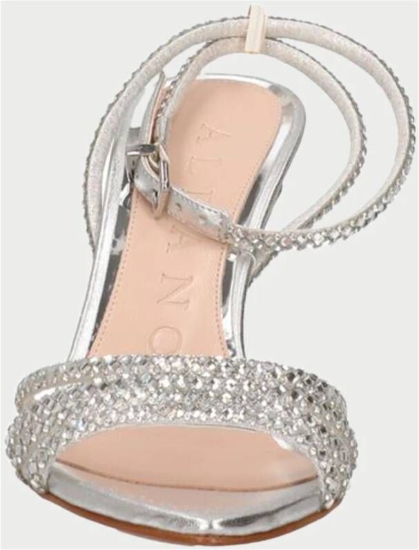 Albano Zilveren Sandaal met Strass