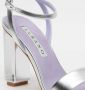 Albano Zilveren Wrap Sandalen met Geperforeerde Design Hak Gray Dames - Thumbnail 4
