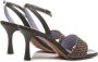 Albano Zwarte leren hoge hak sandalen - Thumbnail 2