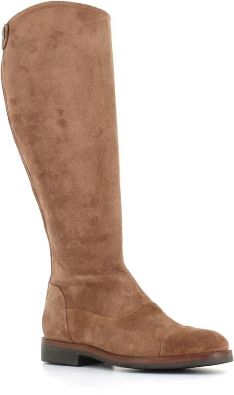 Alberto Fasciani Beige Suède Hoge Laarzen met Rits Beige Dames
