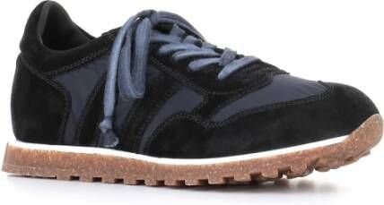 Alberto Fasciani Blauwe Sneakers van Suède en Nylon met Kurk- en Latexzool