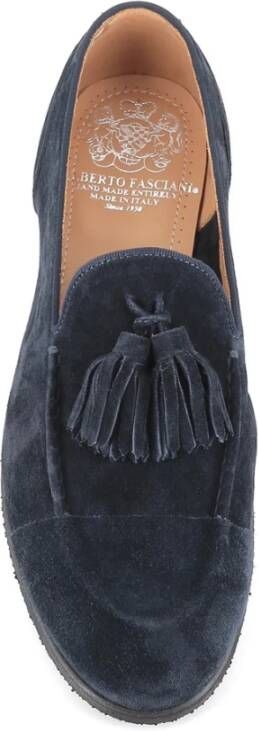 Alberto Fasciani Donkerblauwe Suède Mocassins Blue Dames