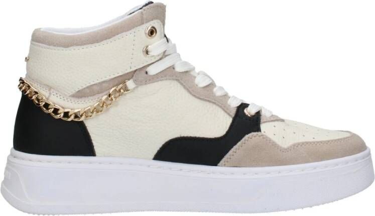 Alberto Guardiani Hoge Top Bicolor Leren Sneakers Multicolor Dames