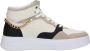 Alberto Guardiani Hoge Top Bicolor Leren Sneakers Multicolor Dames - Thumbnail 4