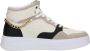 Alberto Guardiani Hoge Top Bicolor Leren Sneakers Multicolor Dames - Thumbnail 3