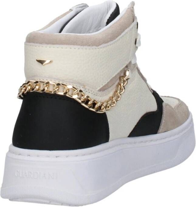 Alberto Guardiani Hoge Top Bicolor Leren Sneakers Multicolor Dames